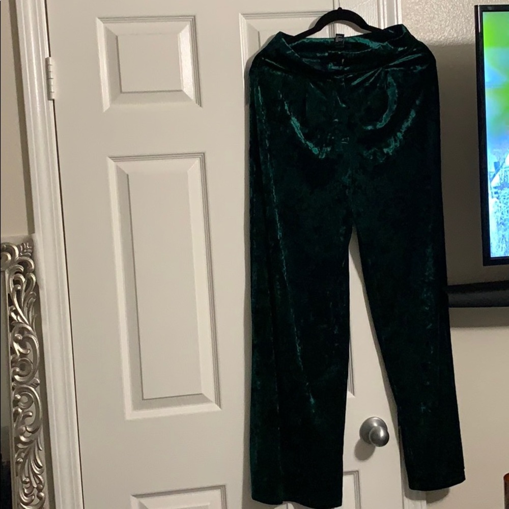Crushed velvet pants